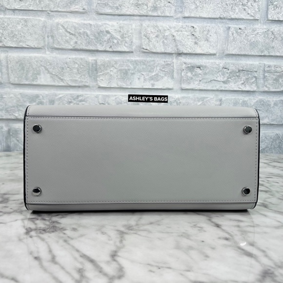 Kate Spade Madison Colorblock Medium Satchel Crossbody In Platinum Grey - Picture 6 of 10